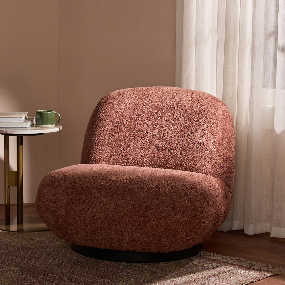 Eden End Swivel Sofa - Rose Brown