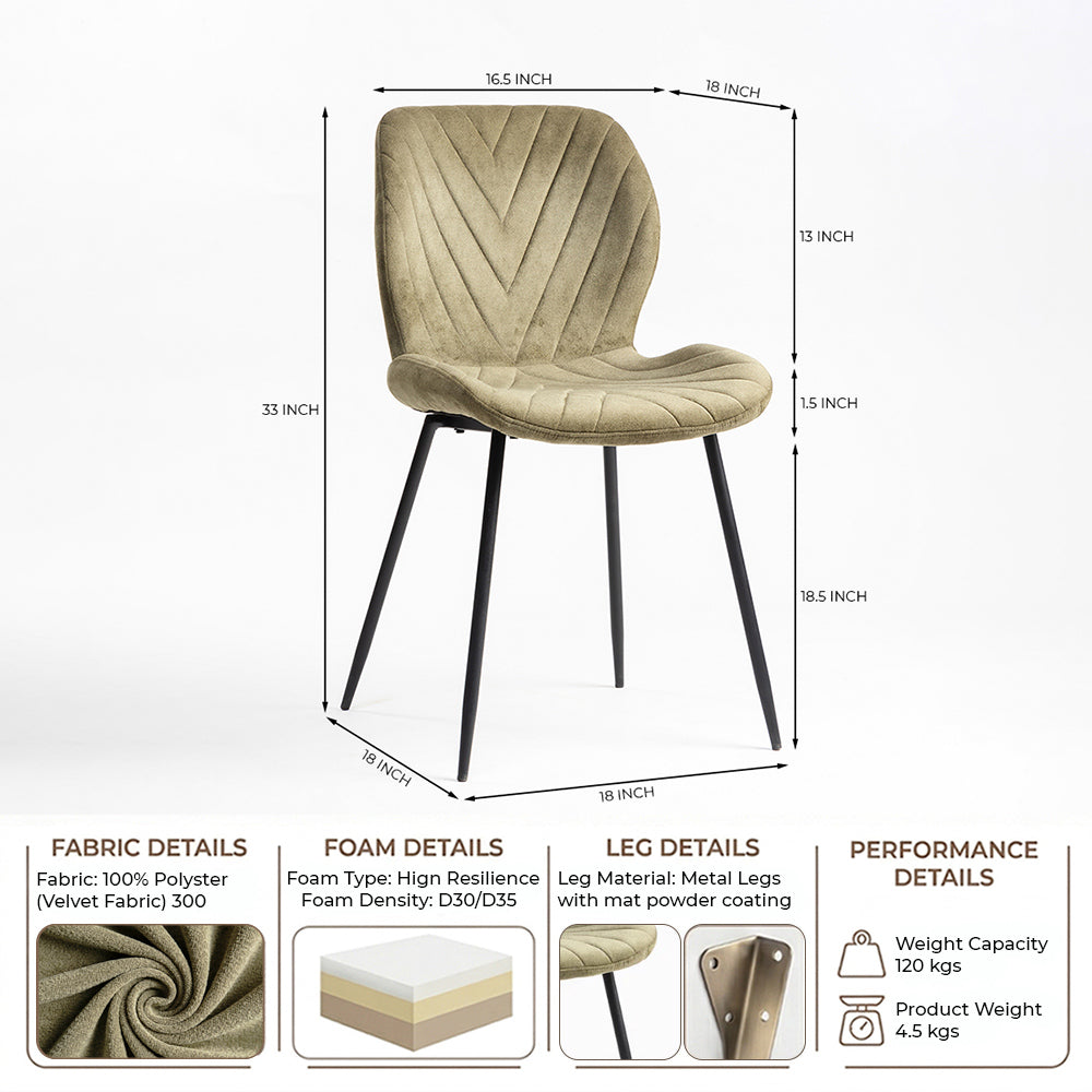 Elm Enclave Dining &amp; Study Chair - Green