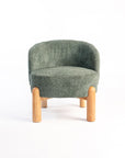 Velour Crest Chenille Wooden Armchair
