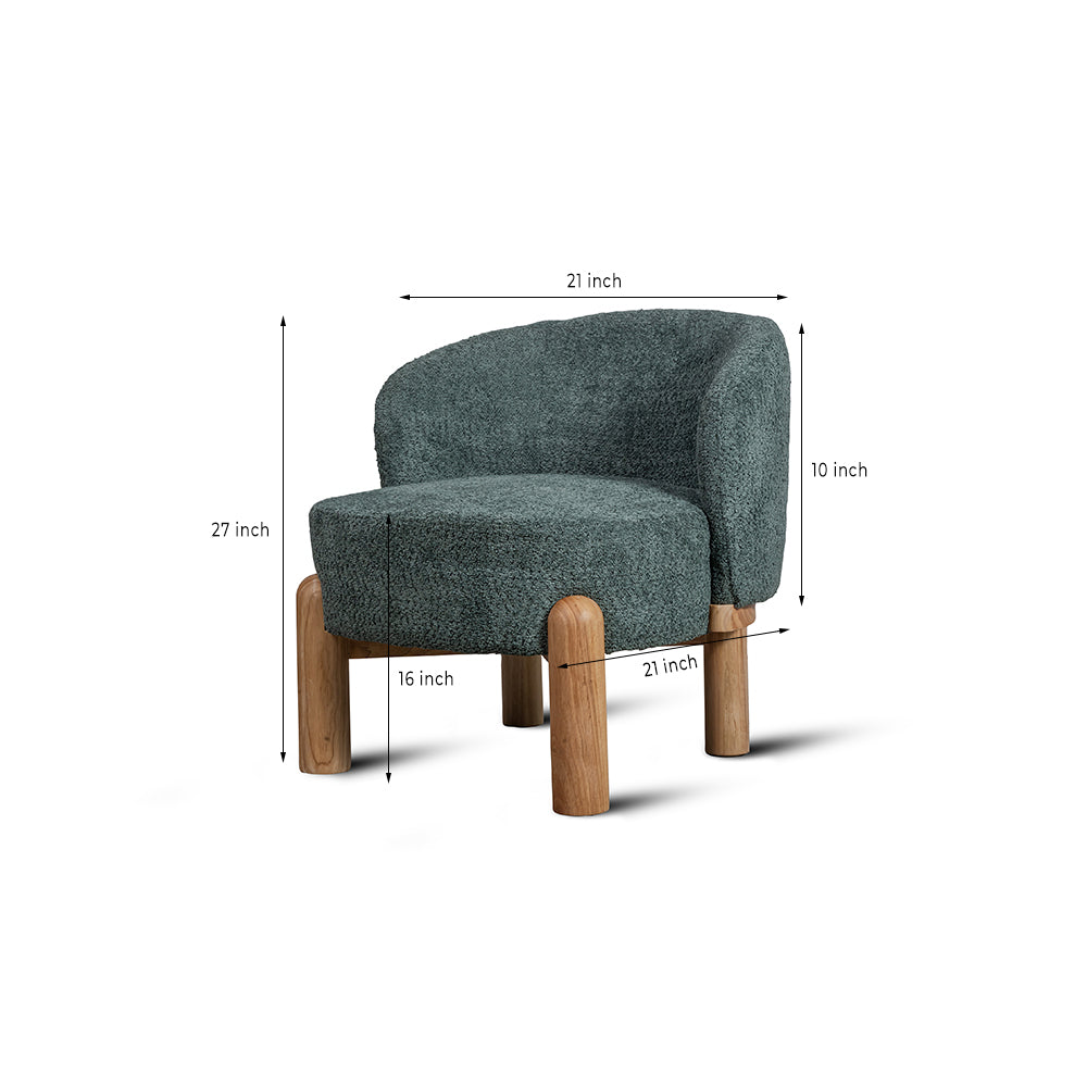 Velour Crest Chenille Wooden Armchair