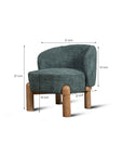 Velour Crest Chenille Wooden Armchair