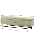 Sequoia Polyester Storage Bench with Steel Legs
