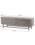 Sequoia Polyester Storage Bench with Steel Legs