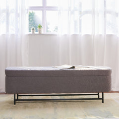 Sequoia Polyester Storage Bench with Steel Legs