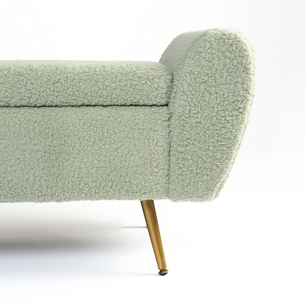 Barcarolle Boucle Fabric Bench - Emerald Green