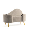 Alabaster Polyester Storage Bench With Steel Legs