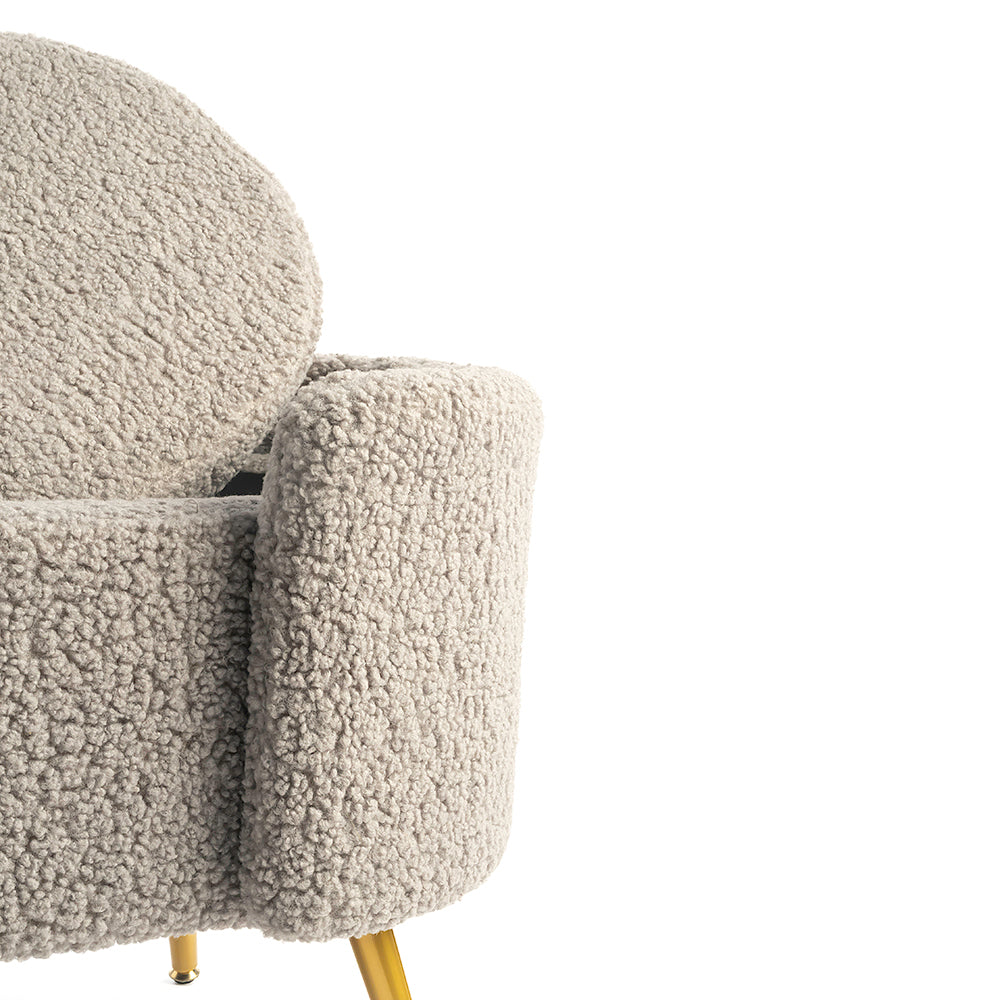 Alabaster Polyester Storage Bench With Steel Legs - Grey