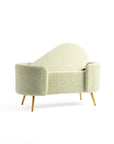 Alabaster Polyester Storage Bench With Steel Legs