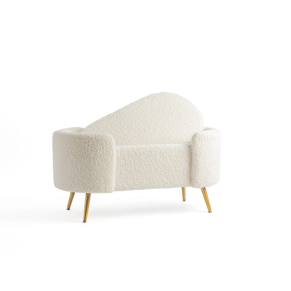Alabaster Polyester Storage Bench With Steel Legs - Ivory