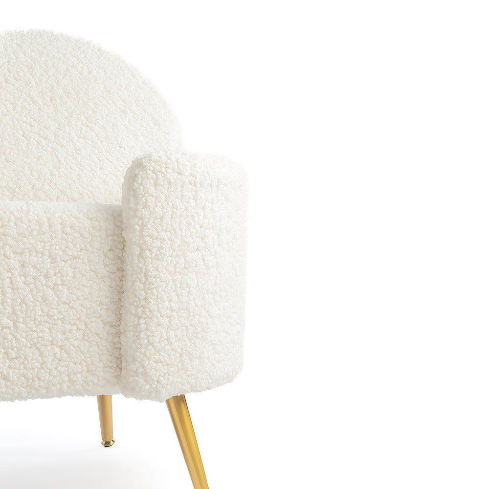 Alabaster Polyester Storage Bench With Steel Legs - Ivory