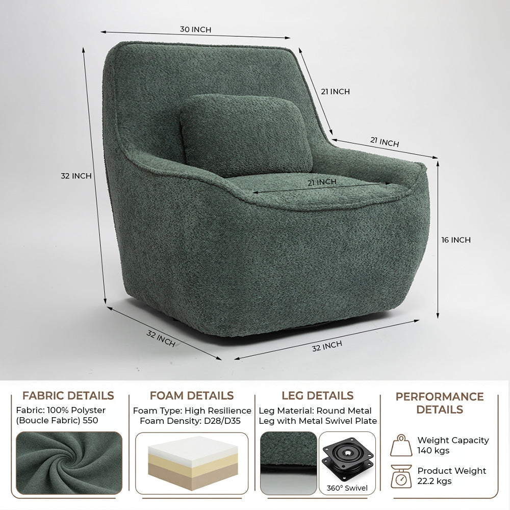 Anders Artisanal Chair - Dark Green