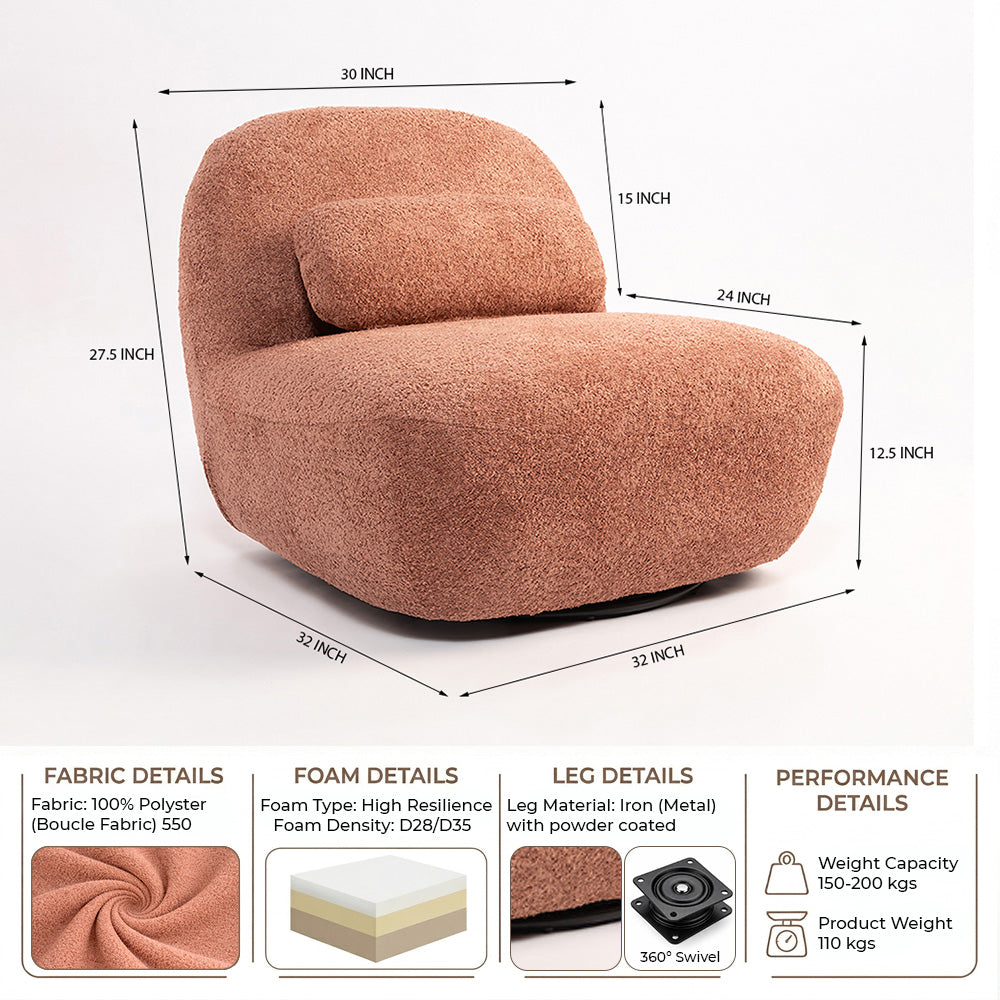 Adrienne Bell Chair - Dusty Rose Brown
