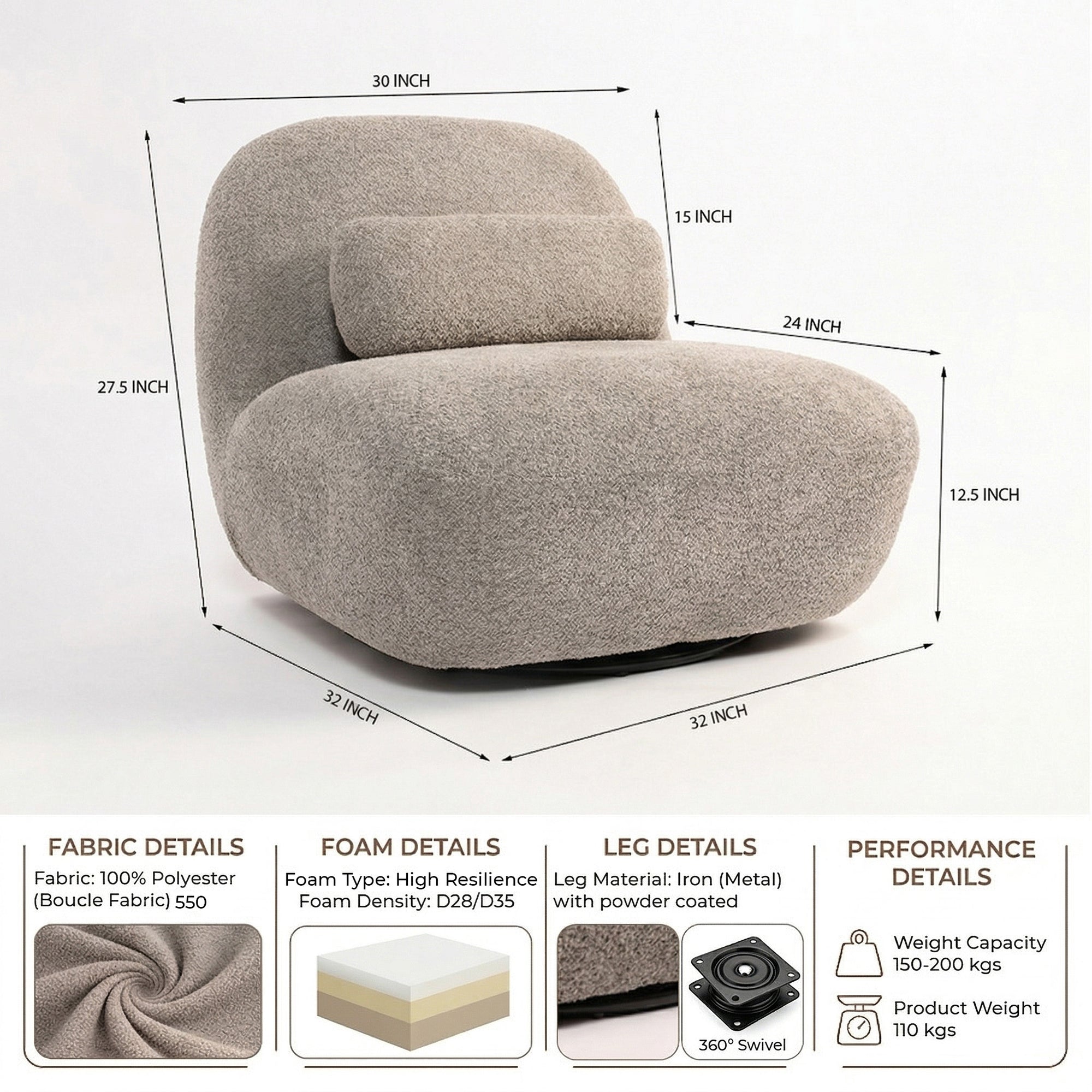 Adrienne Bell Chair - Grey