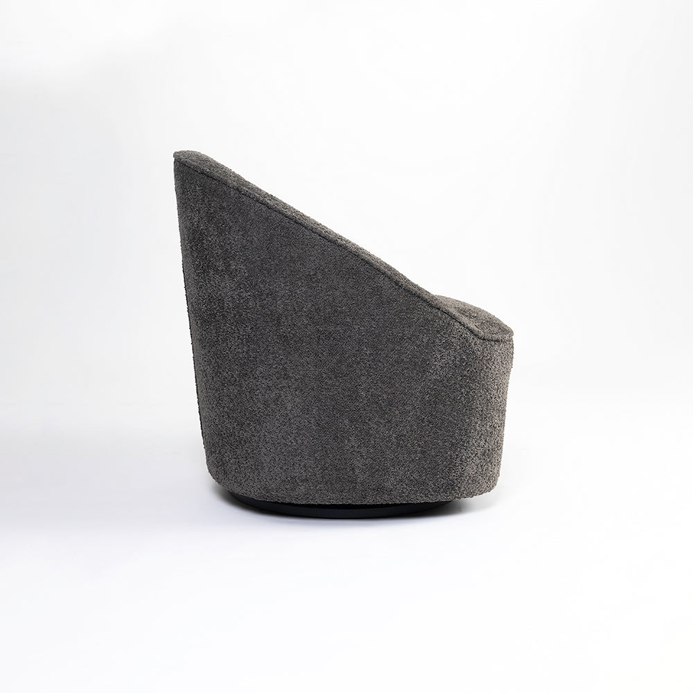 Emerald Boucle Swivel Chair - Grey