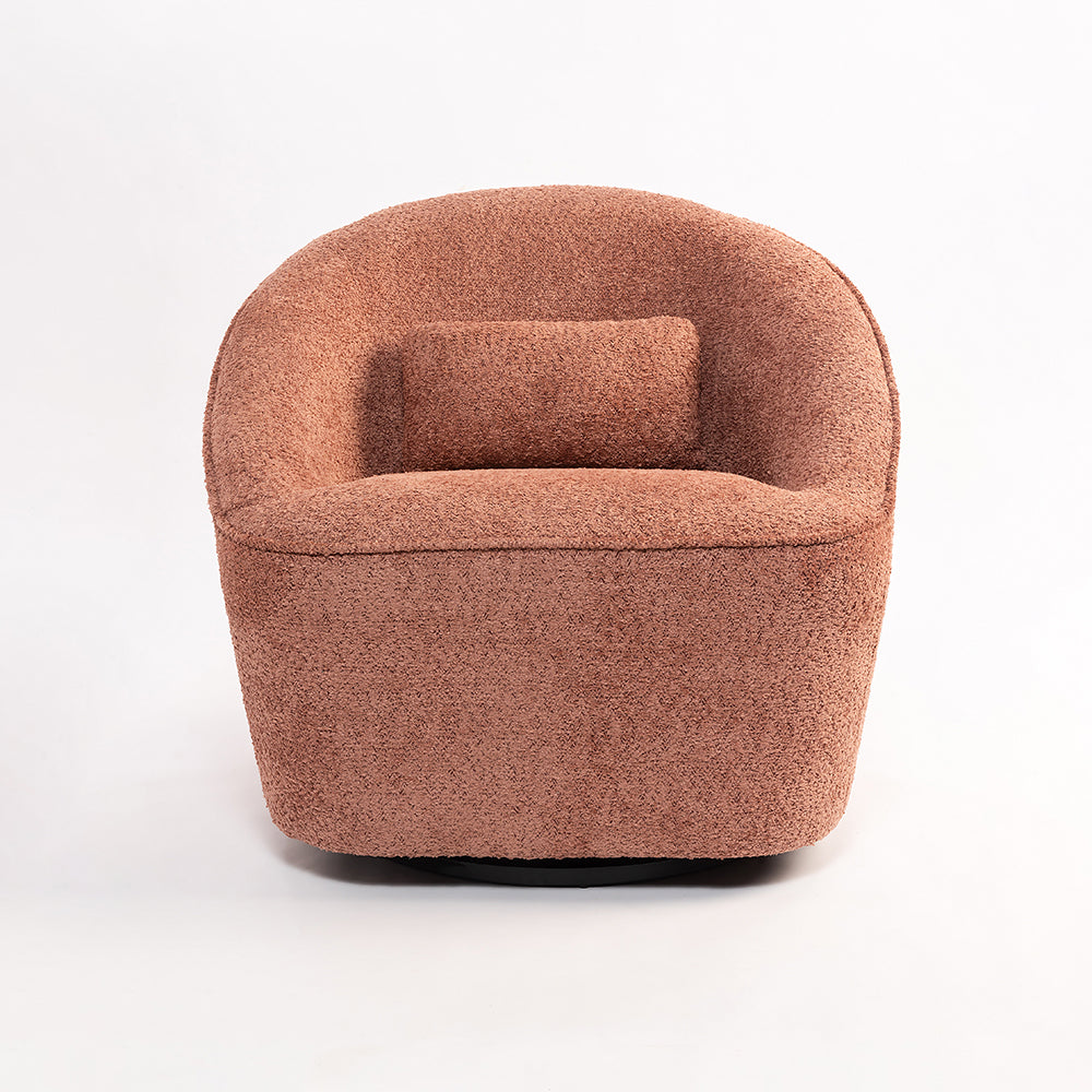 Emerald Boucle Swivel Chair - Dusty Rose Brown