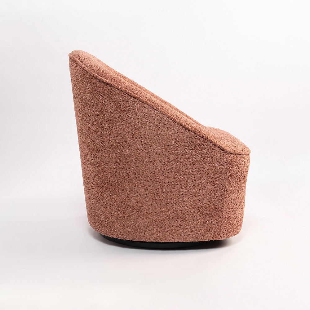 Emerald Boucle Swivel Chair - Dusty Rose Brown