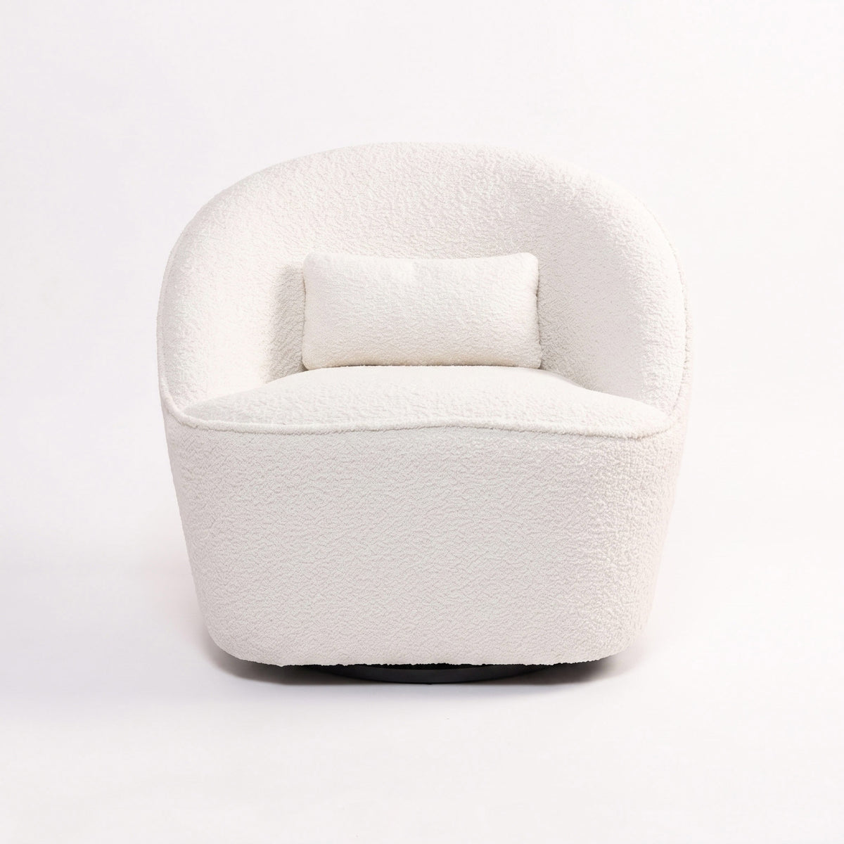 Emerald Boucle Swivel Chair - White