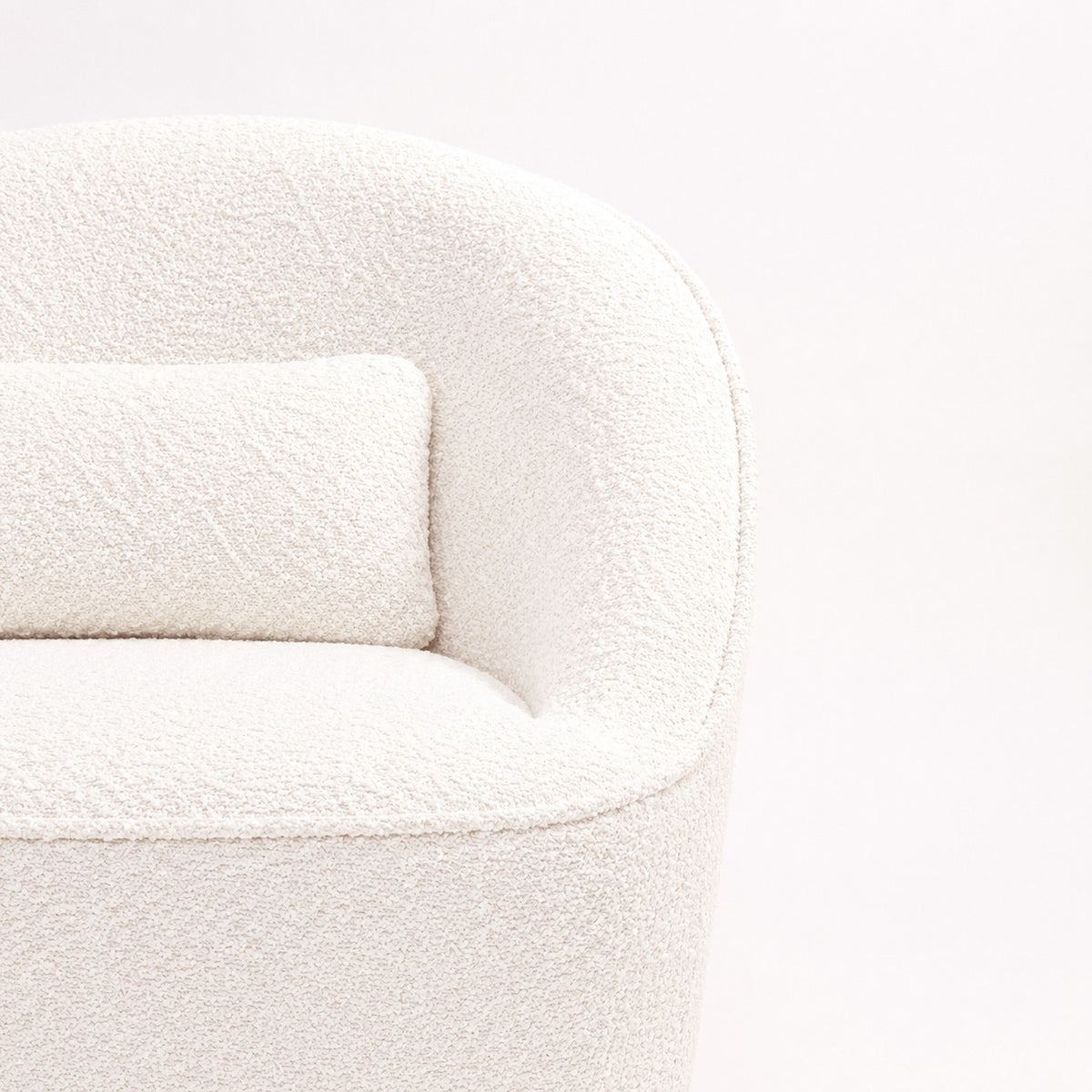 Emerald Boucle Swivel Chair - White