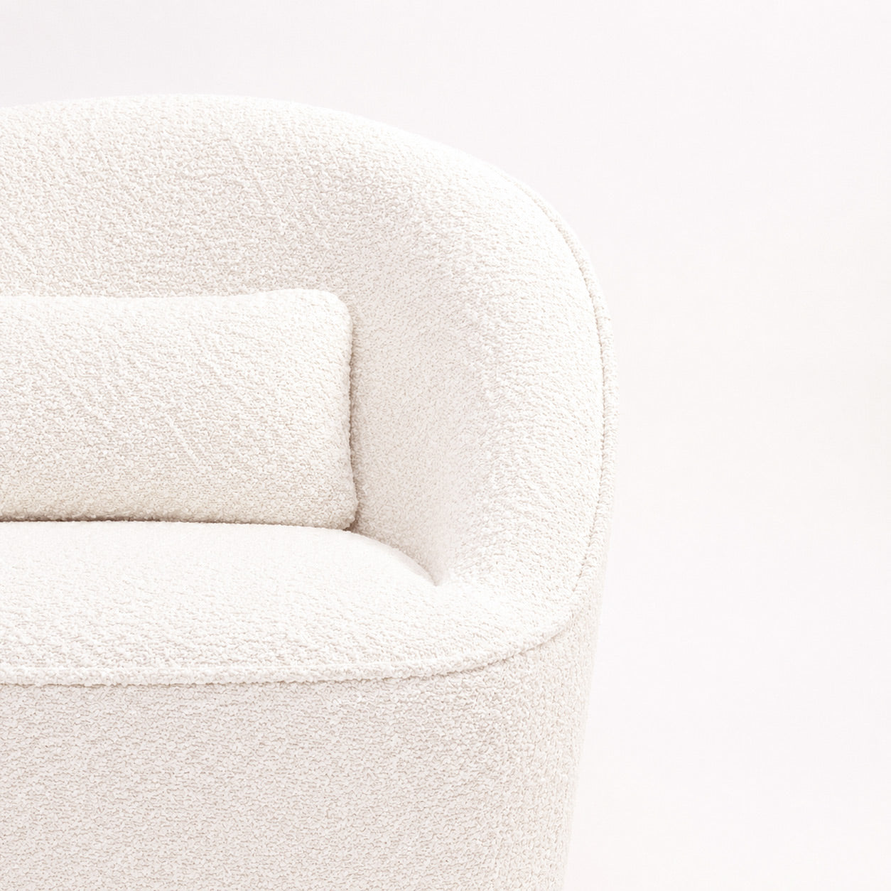 Emerald Boucle Swivel Chair - White