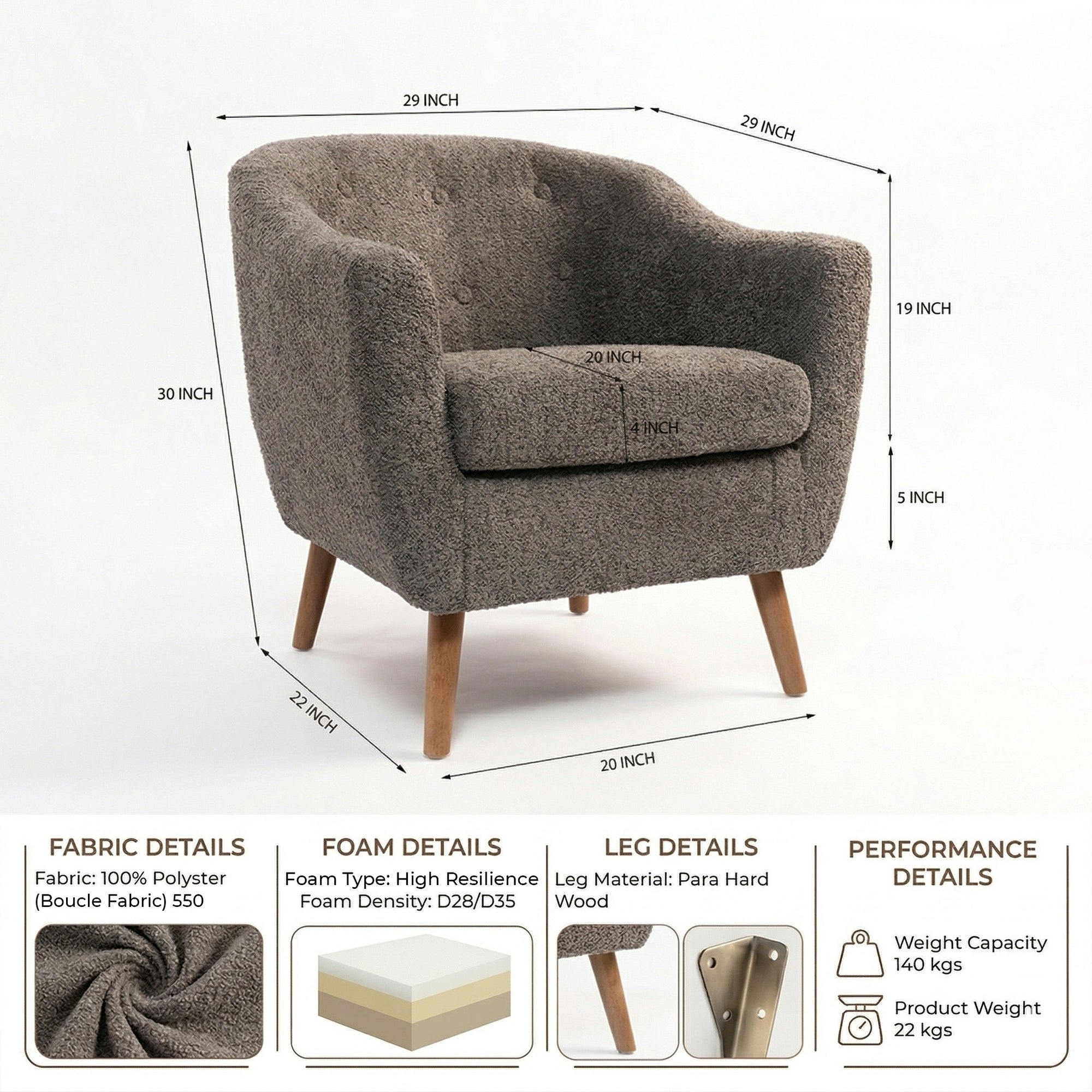 Aspen Aura Home Chair - Grey
