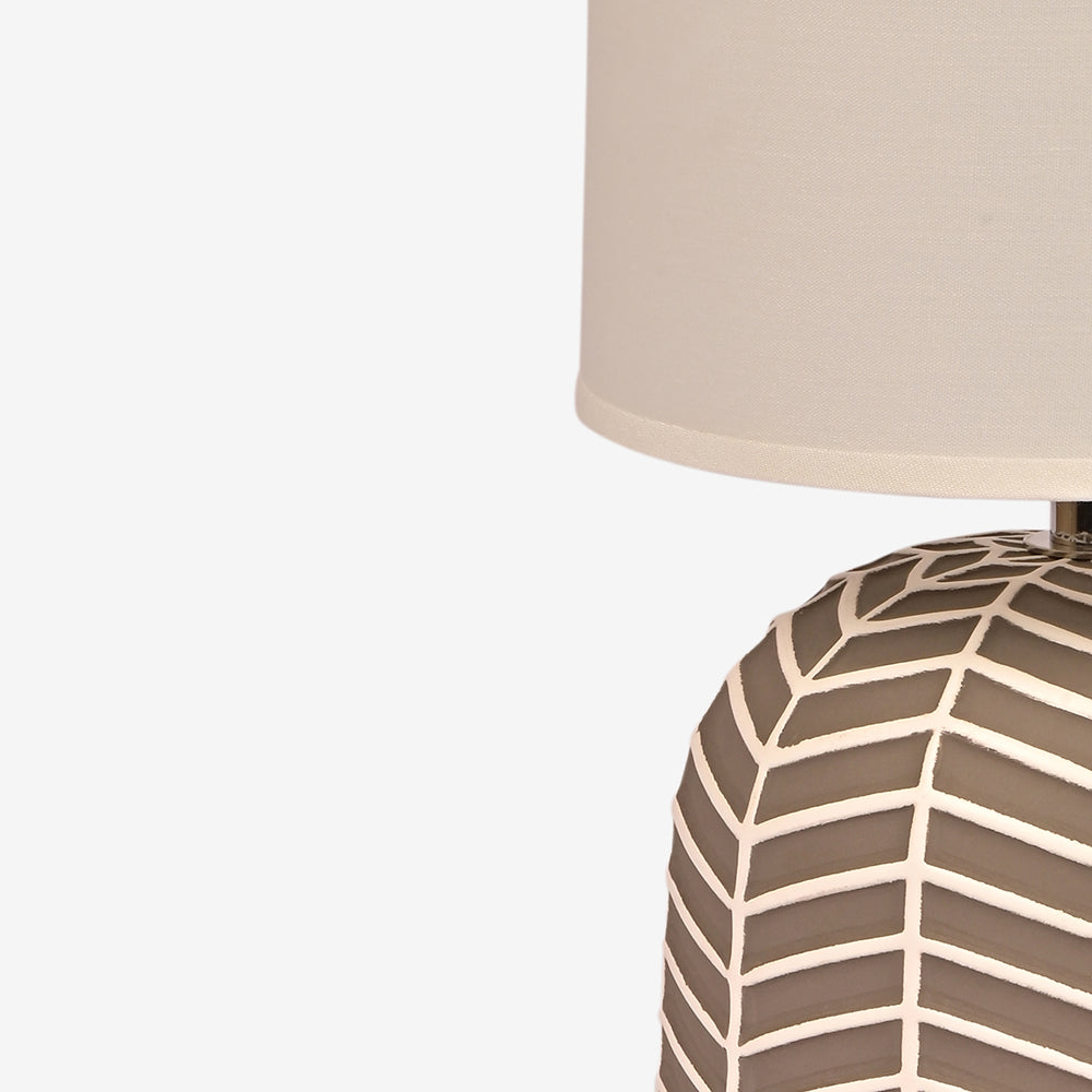Orion Ceramic Fabric Shade Table Lamp - Grey
