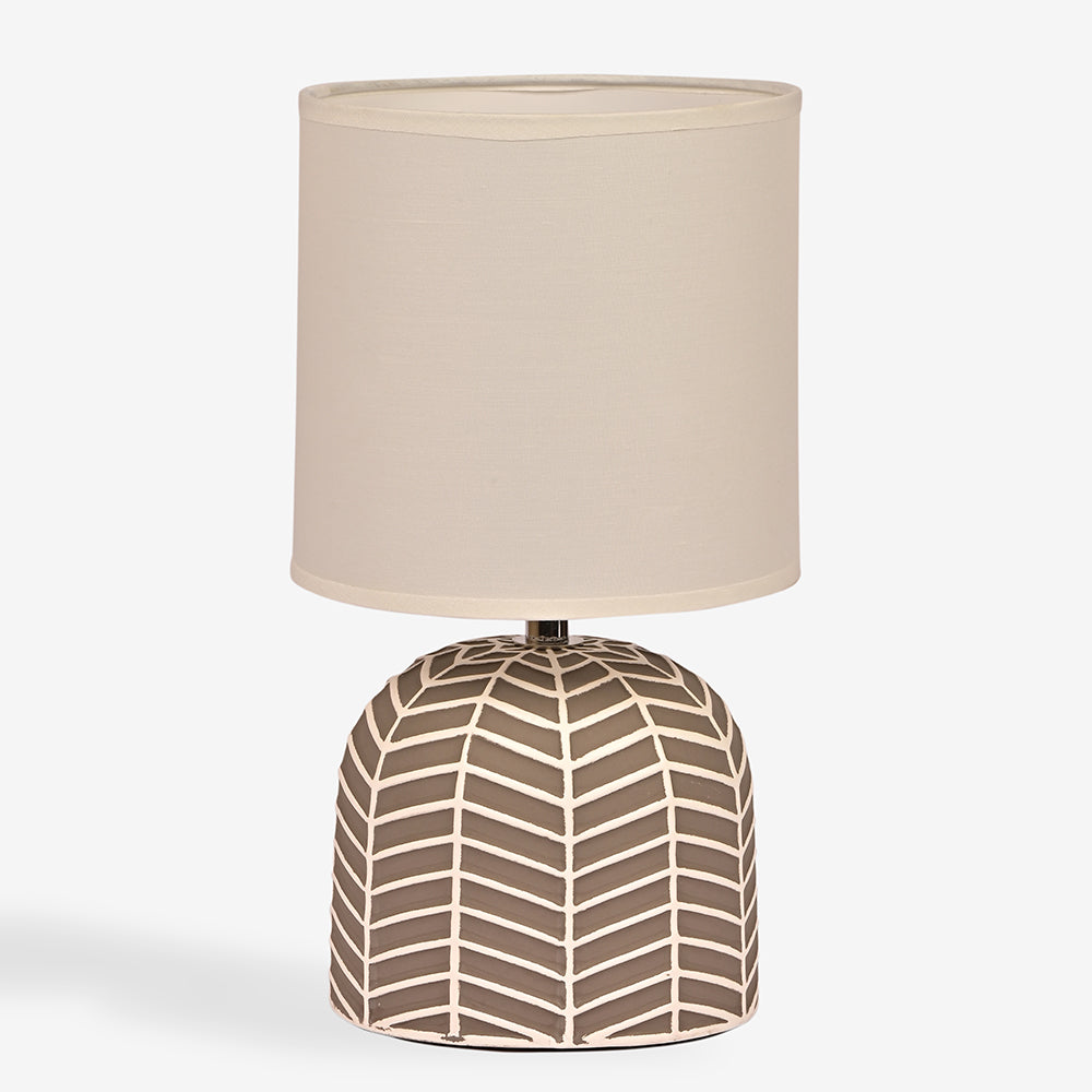 Orion Ceramic Fabric Shade Table Lamp - Grey