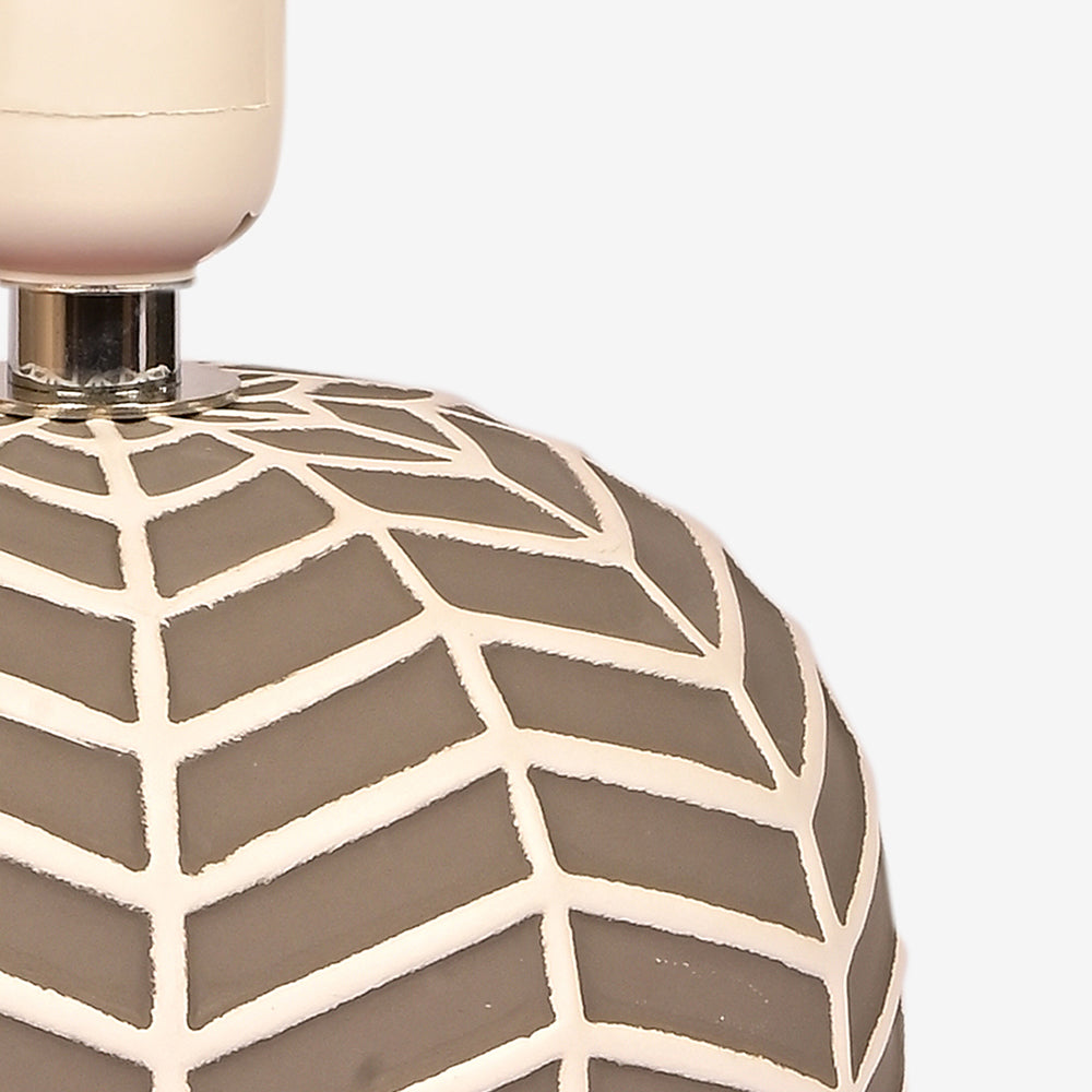 Orion Ceramic Fabric Shade Table Lamp - Grey