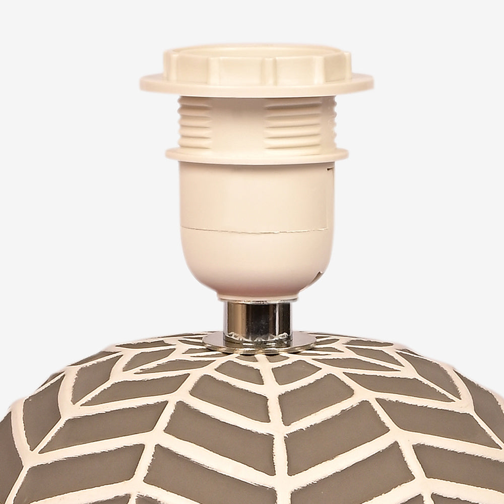 Orion Ceramic Fabric Shade Table Lamp - Grey