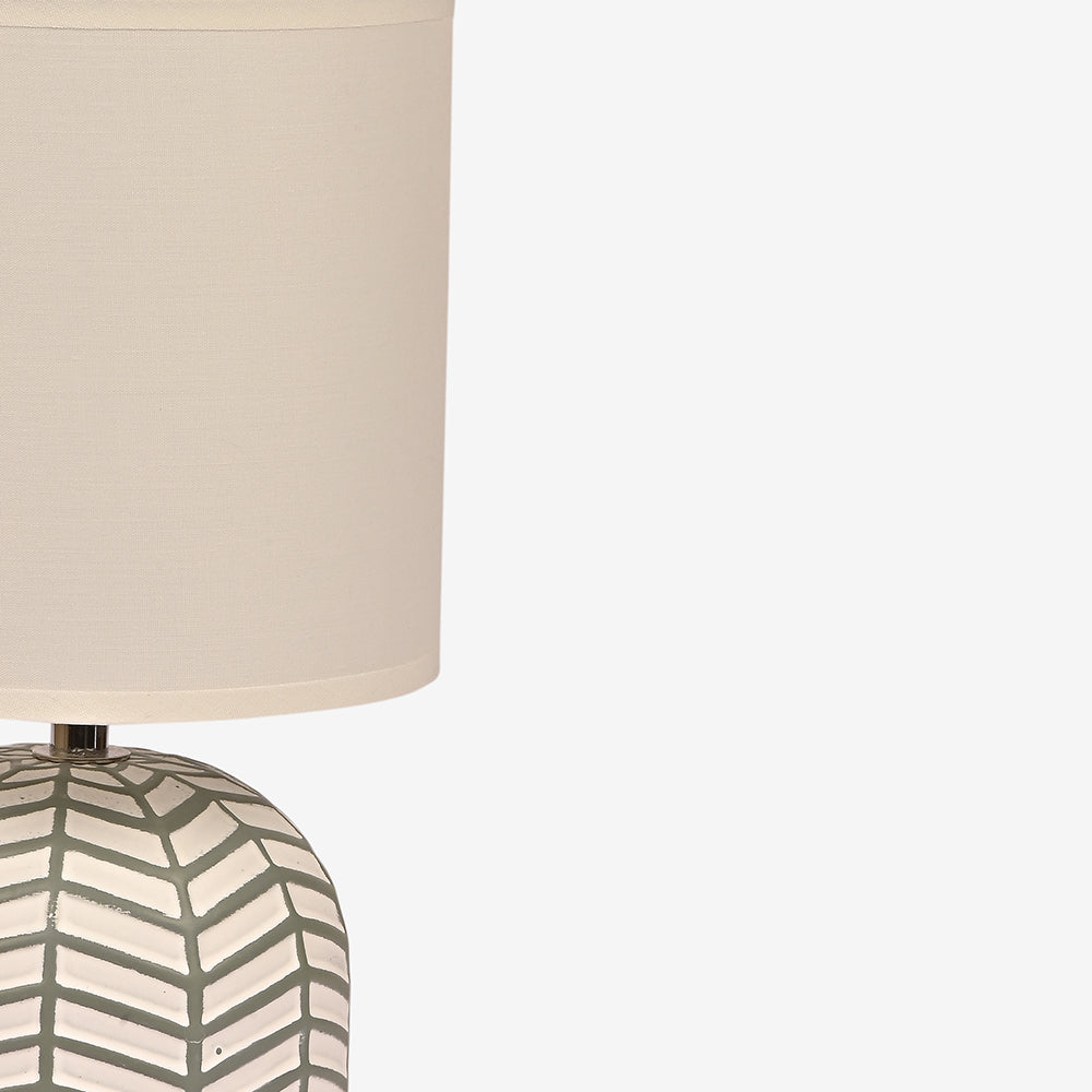 Orion Ceramic Fabric Shade Table Lamp - White