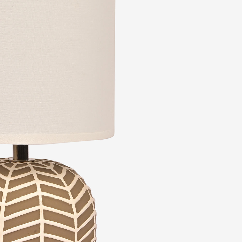 Orion Ceramic Fabric Shade Table Lamp - Brown