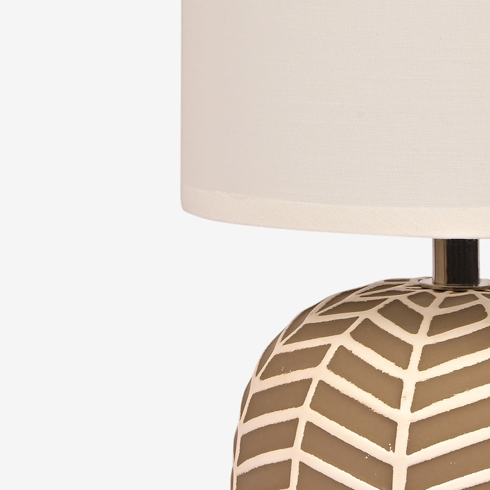 Orion Ceramic Fabric Shade Table Lamp - Brown