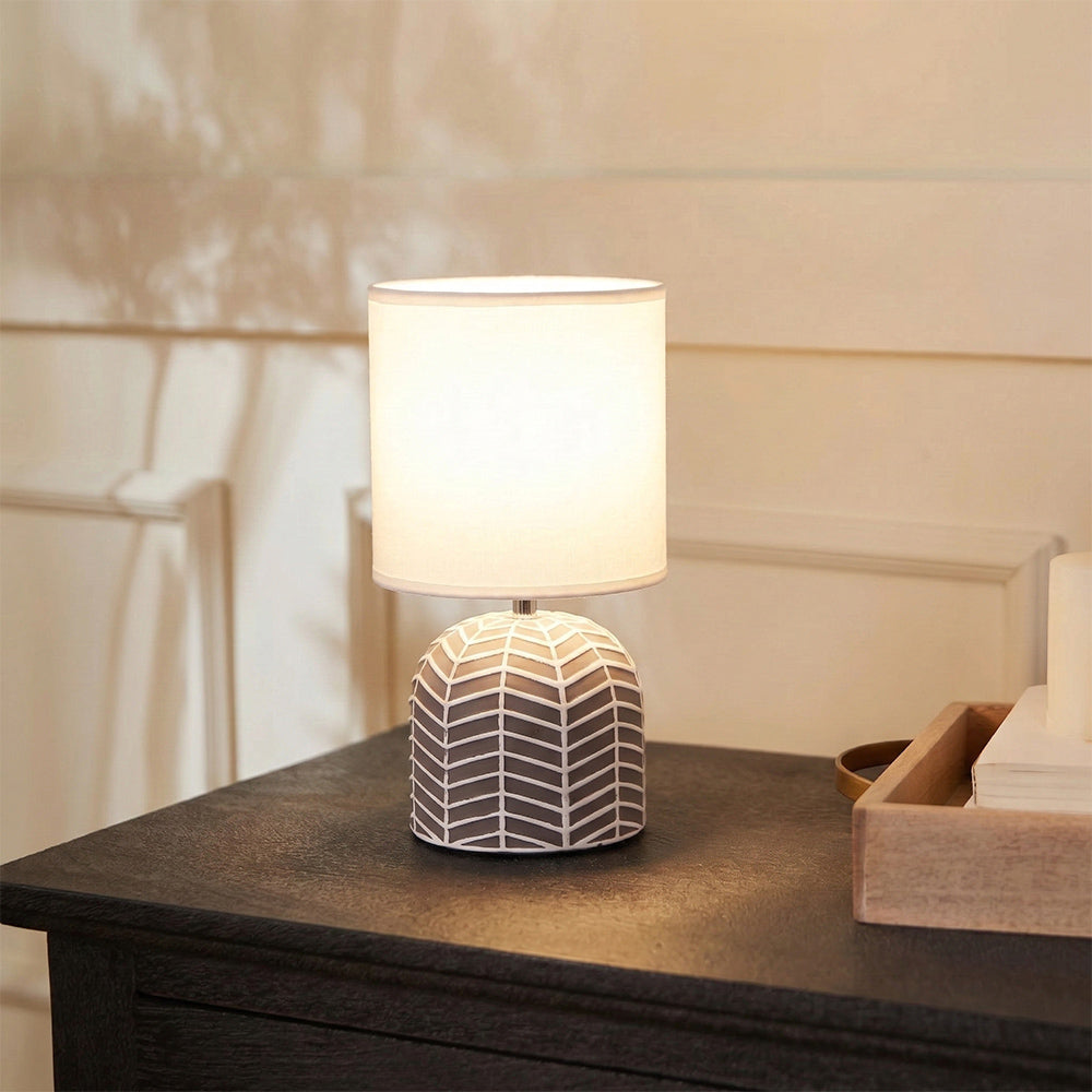 Orion Ceramic Fabric Shade Table Lamp - Grey