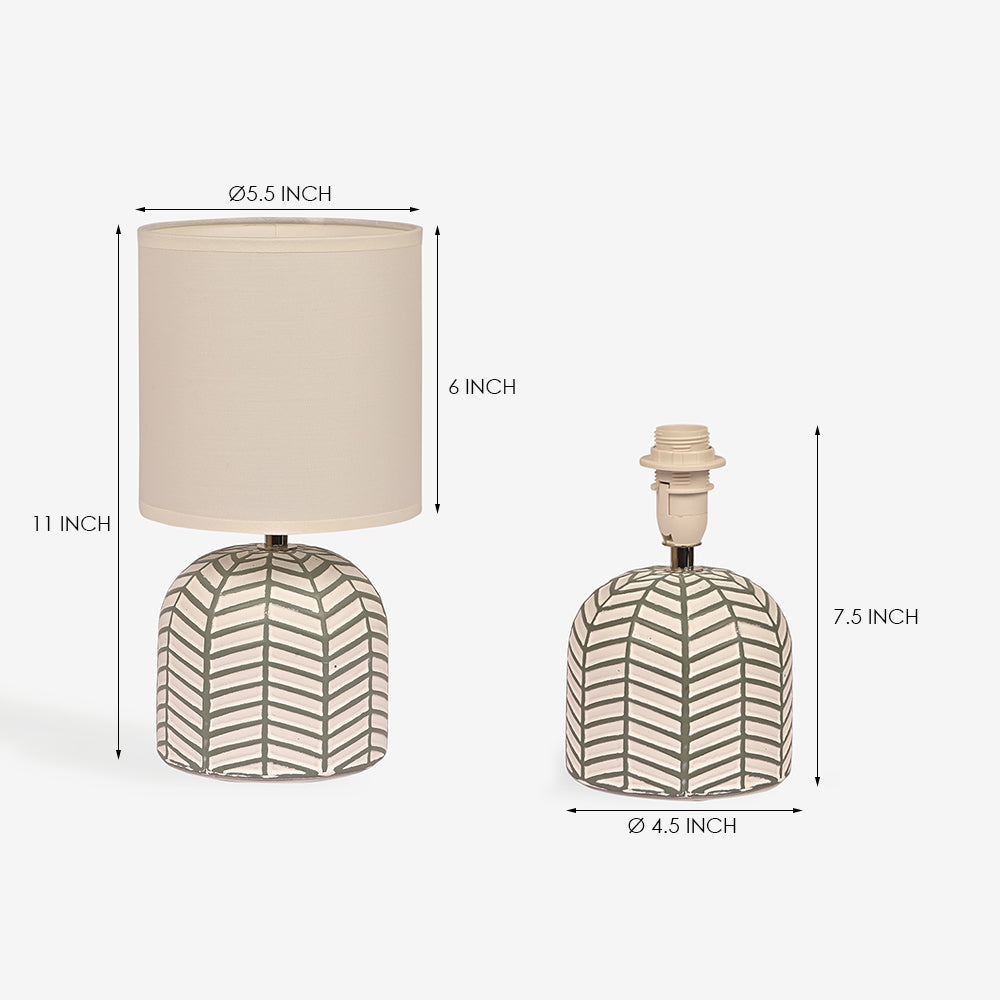 Orion Ceramic Fabric Shade Table Lamp - White