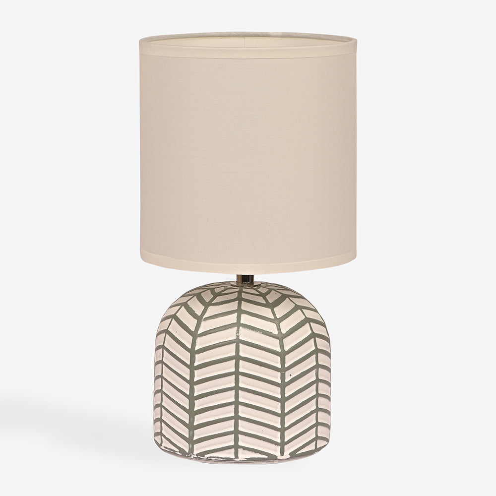 Orion Ceramic Fabric Shade Table Lamp - White