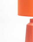 Obsedian Silk Ceramic Fabric Shade Table Lamp - Orange