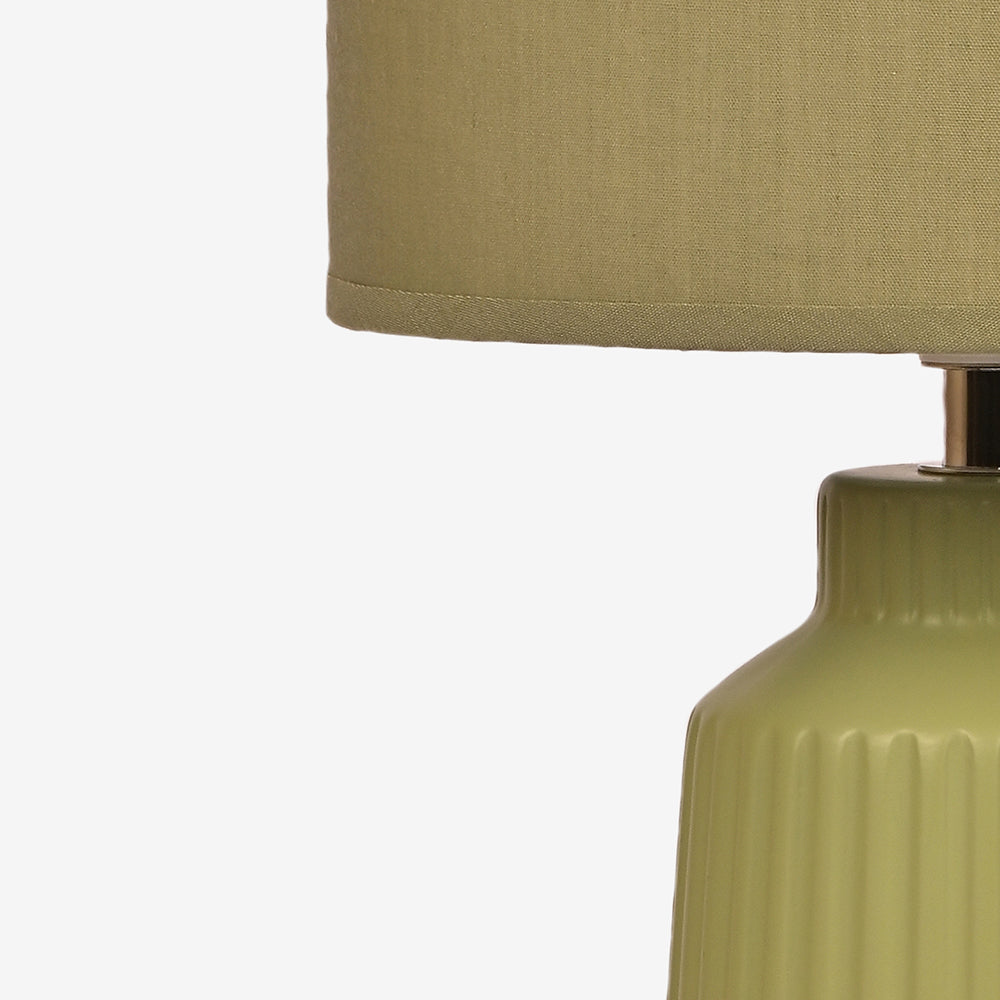 Obsedian Silk Ceramic Fabric Shade Table Lamp