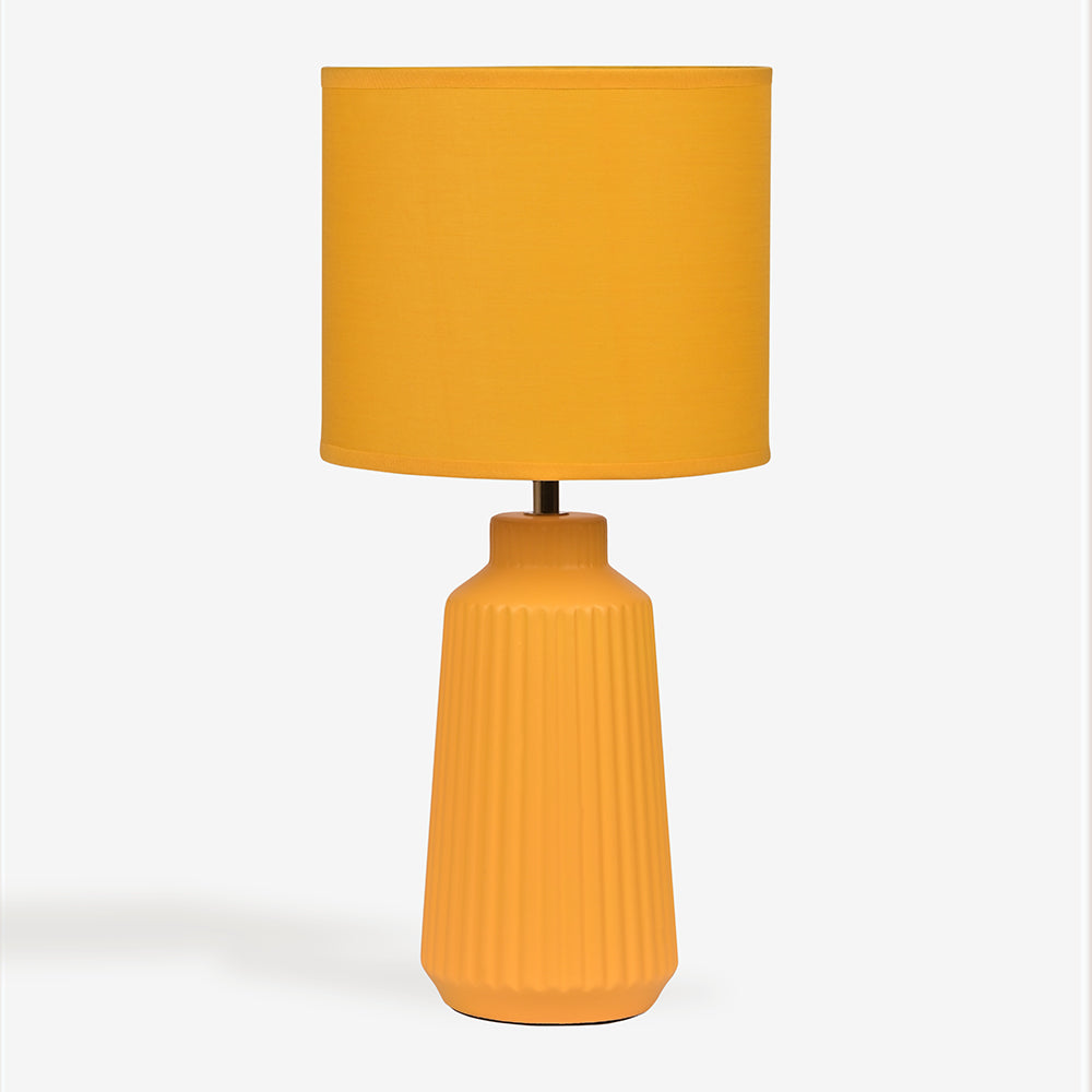 Obsedian Silk Ceramic Fabric Shade Table Lamp