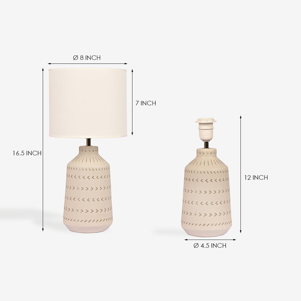 Obsedian Silk Ceramic Fabric Shade Table Lamp