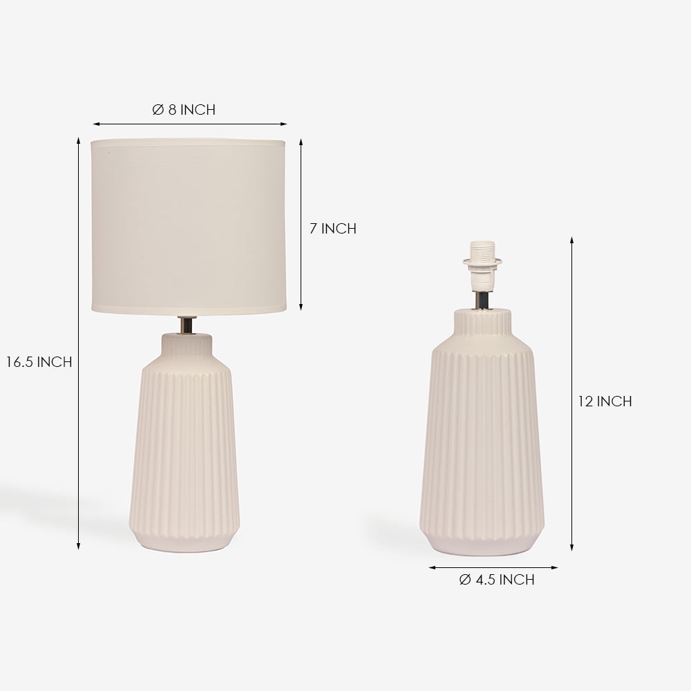 Obsedian Silk Ceramic Fabric Shade Table Lamp