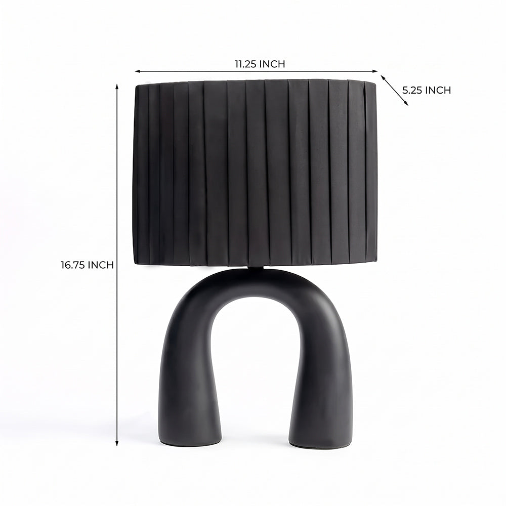 Dusk Dazzle Black Ceramic Table Lamp with Fabric Shade
