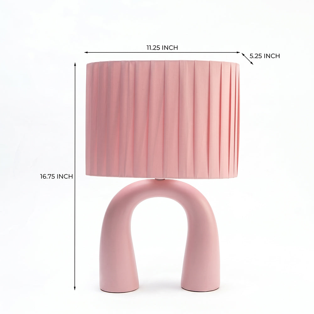 Dusk Dazzle Pink Ceramic Table Lamp with Fabric Shade