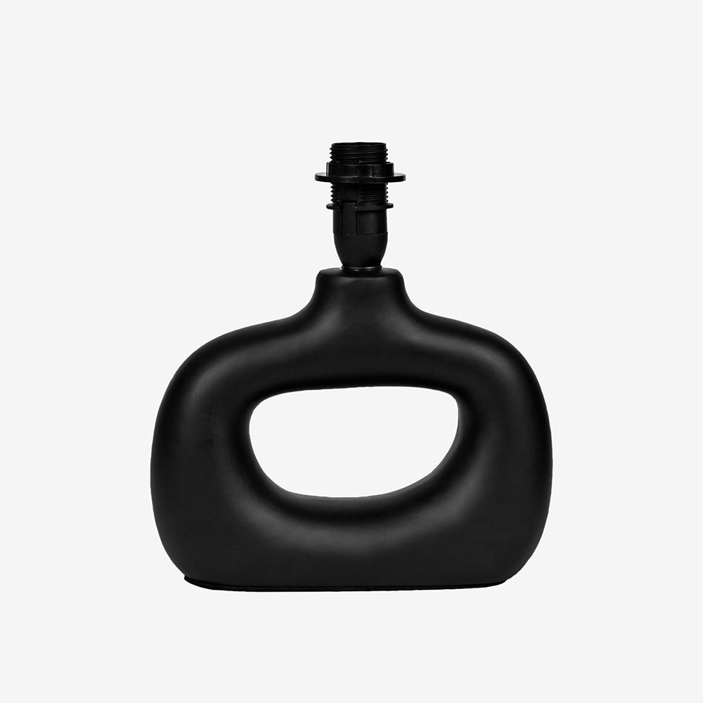 Astral Noir Fabric Shade Ceramic Table Lamp - Black