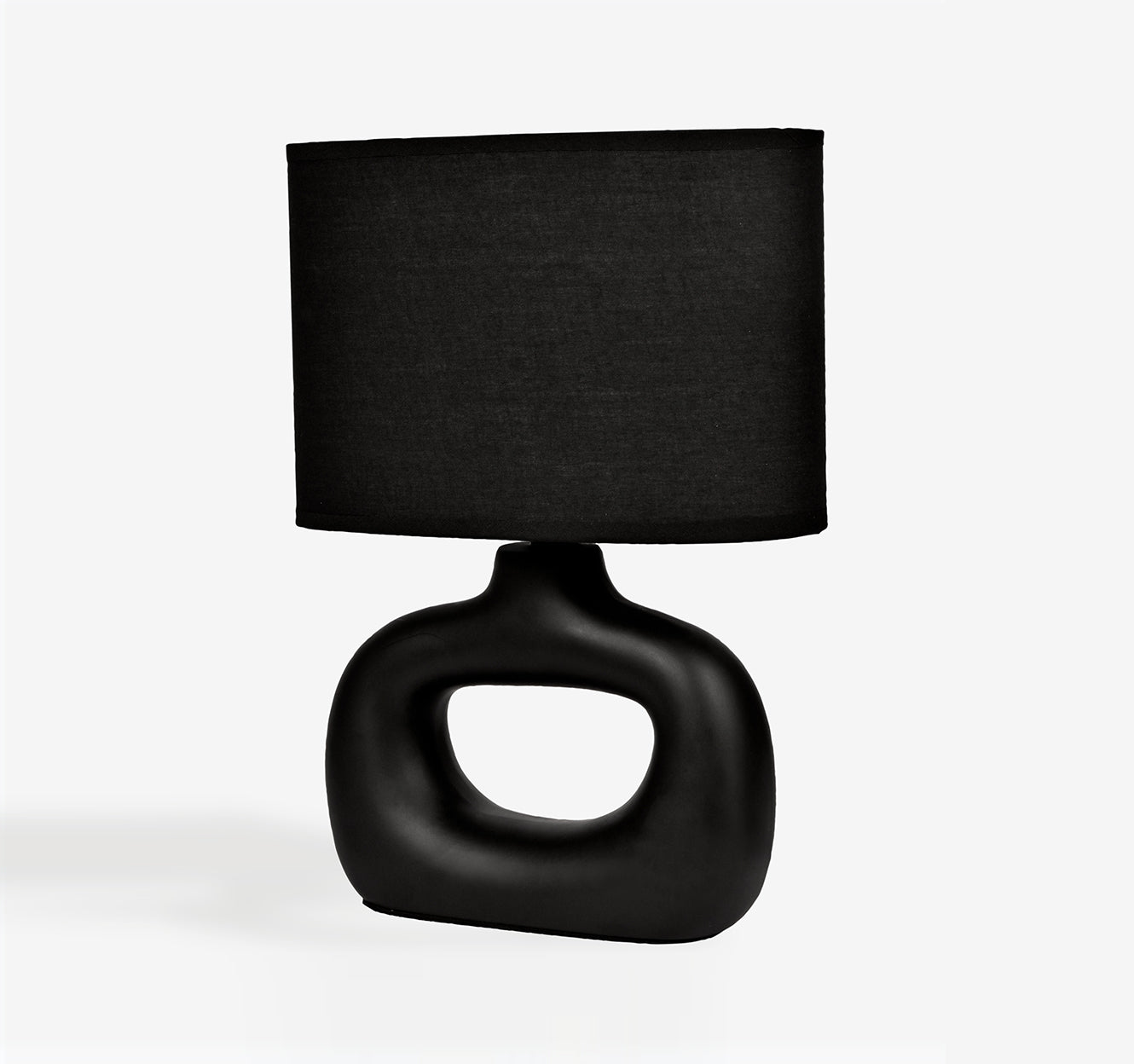 Astral Noir Fabric Shade Ceramic Table Lamp