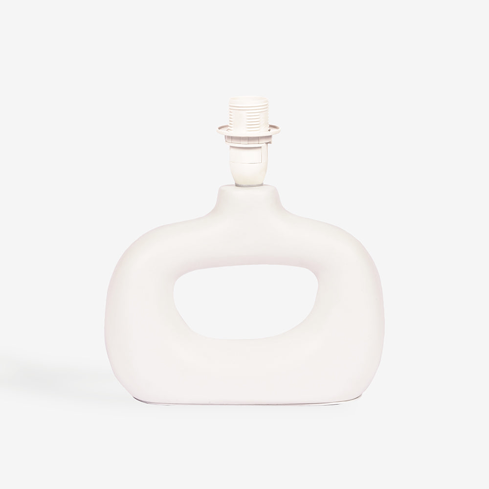 Astral Noir Fabric Shade Ceramic Table Lamp - Off White