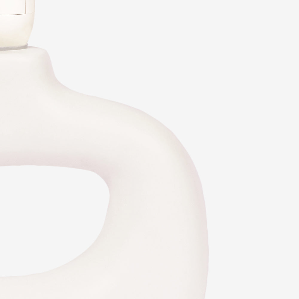 Astral Noir Fabric Shade Ceramic Table Lamp - Off White