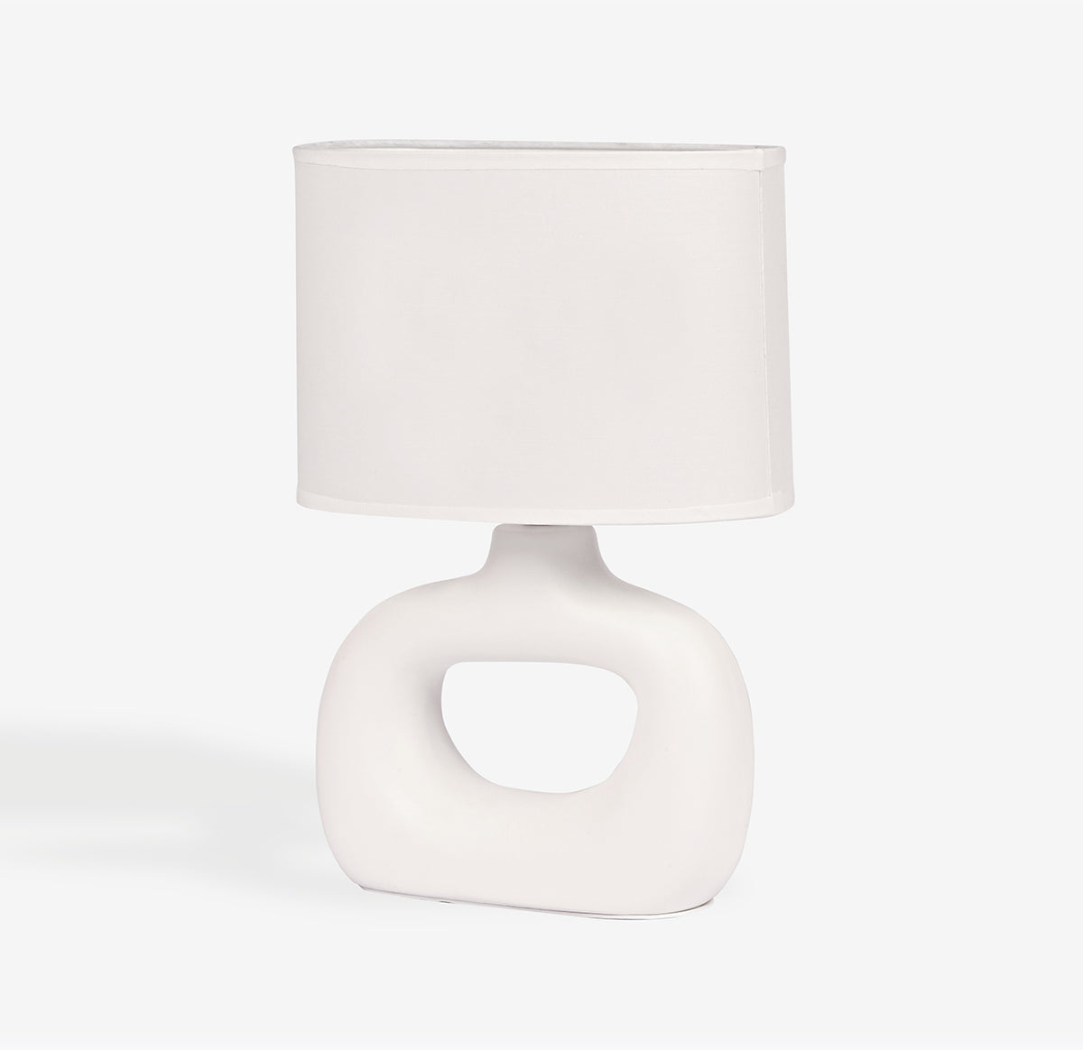 Astral Noir Fabric Shade Ceramic Table Lamp - Off White