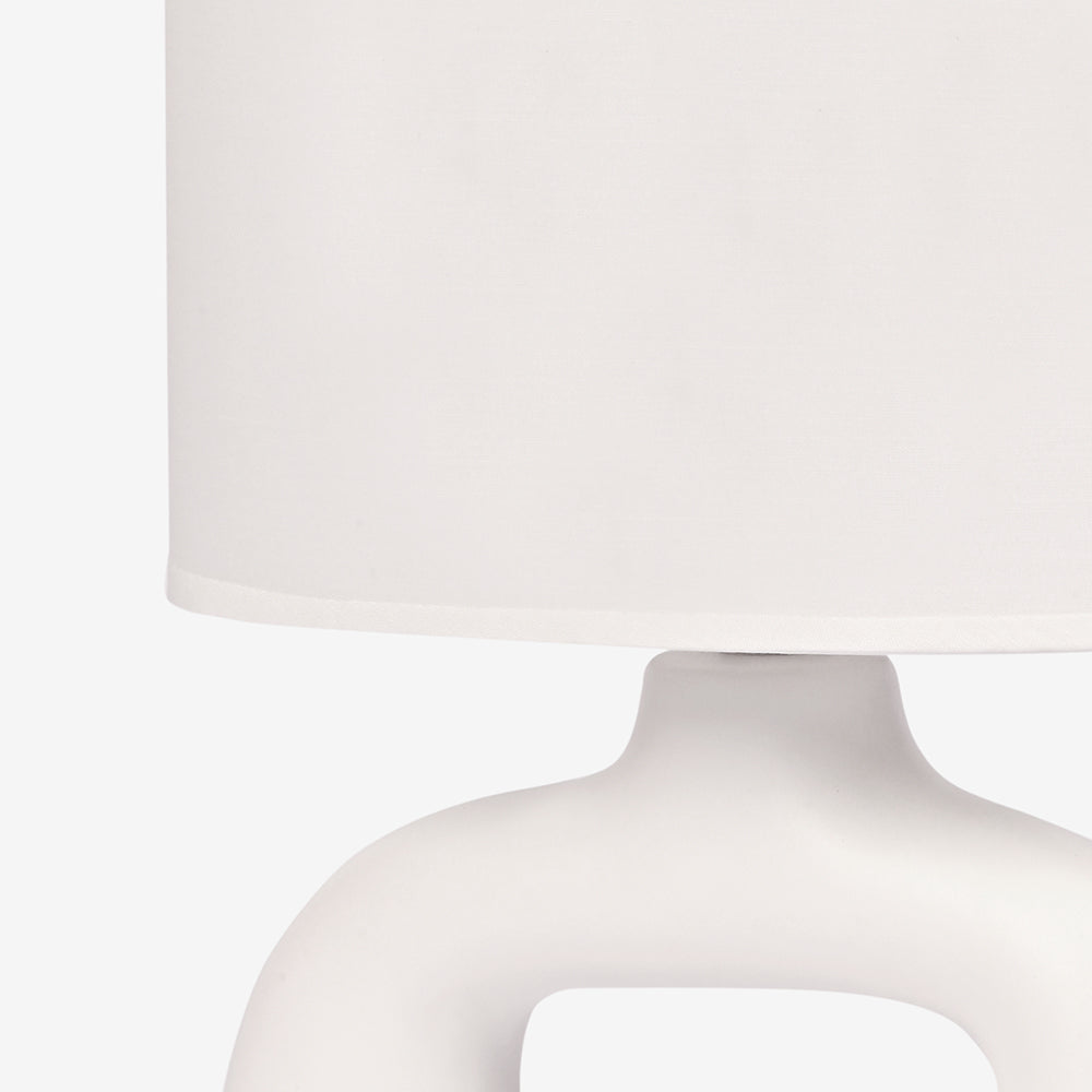 Astral Noir Fabric Shade Ceramic Table Lamp - Off White