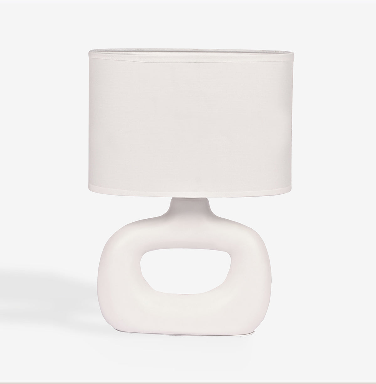 Astral Noir Fabric Shade Ceramic Table Lamp - Off White