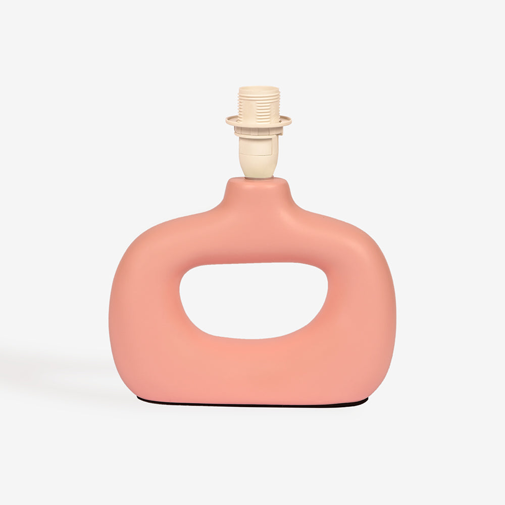 Astral Noir Fabric Shade Ceramic Table Lamp - Pink