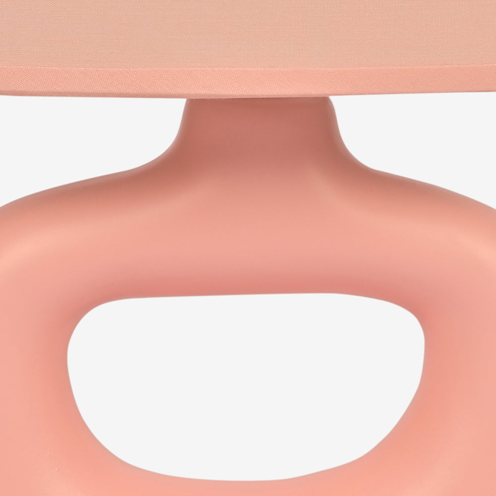 Astral Noir Fabric Shade Ceramic Table Lamp - Pink